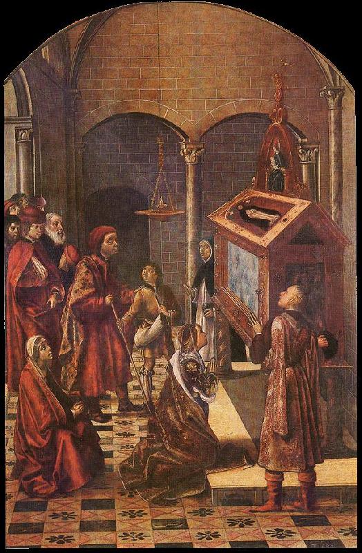 BERRUGUETE, Pedro The Tomb of Saint Peter Martyr  ff oil painting image